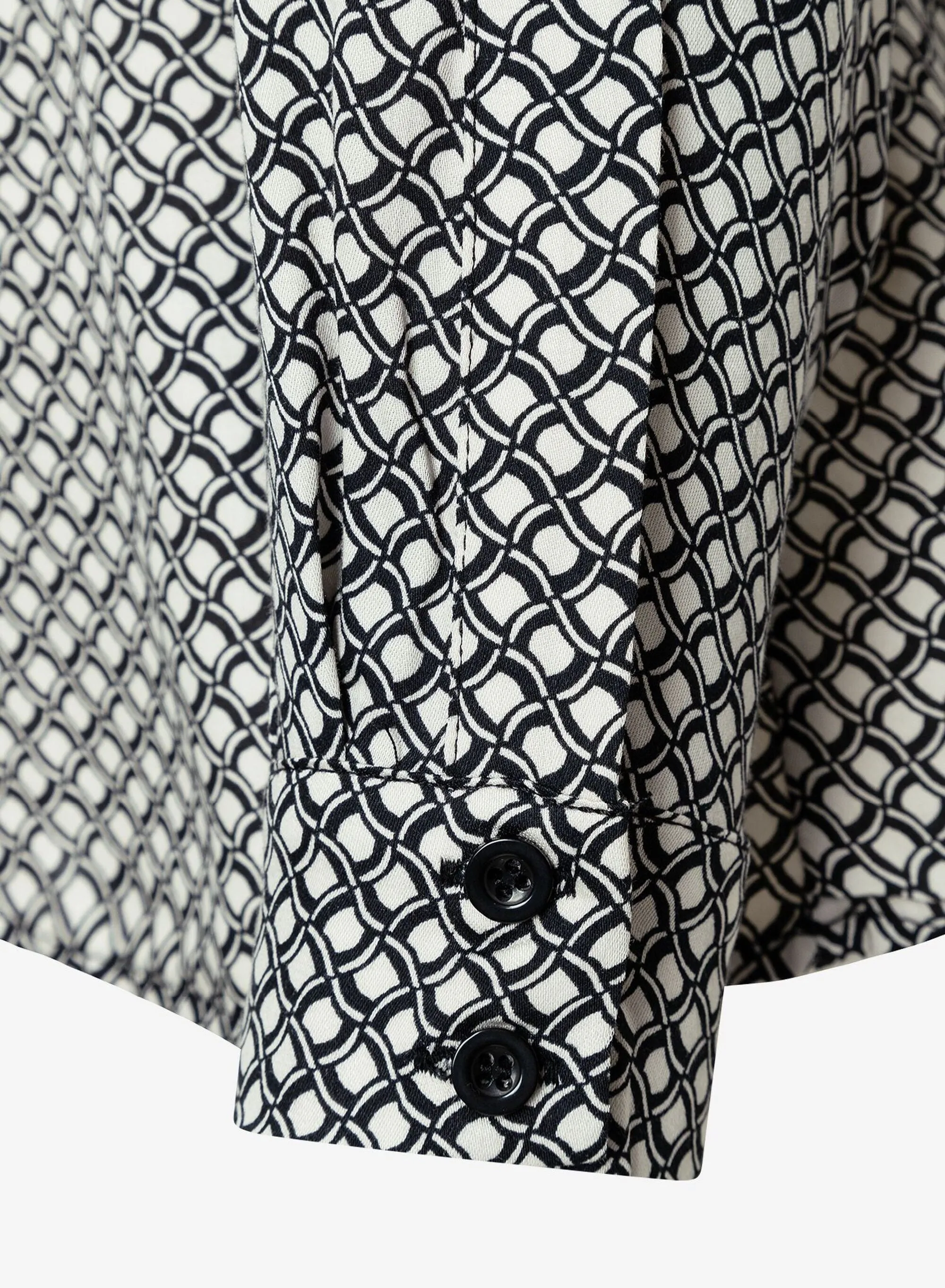 More & More Geo Print Blouse Black/Ecru