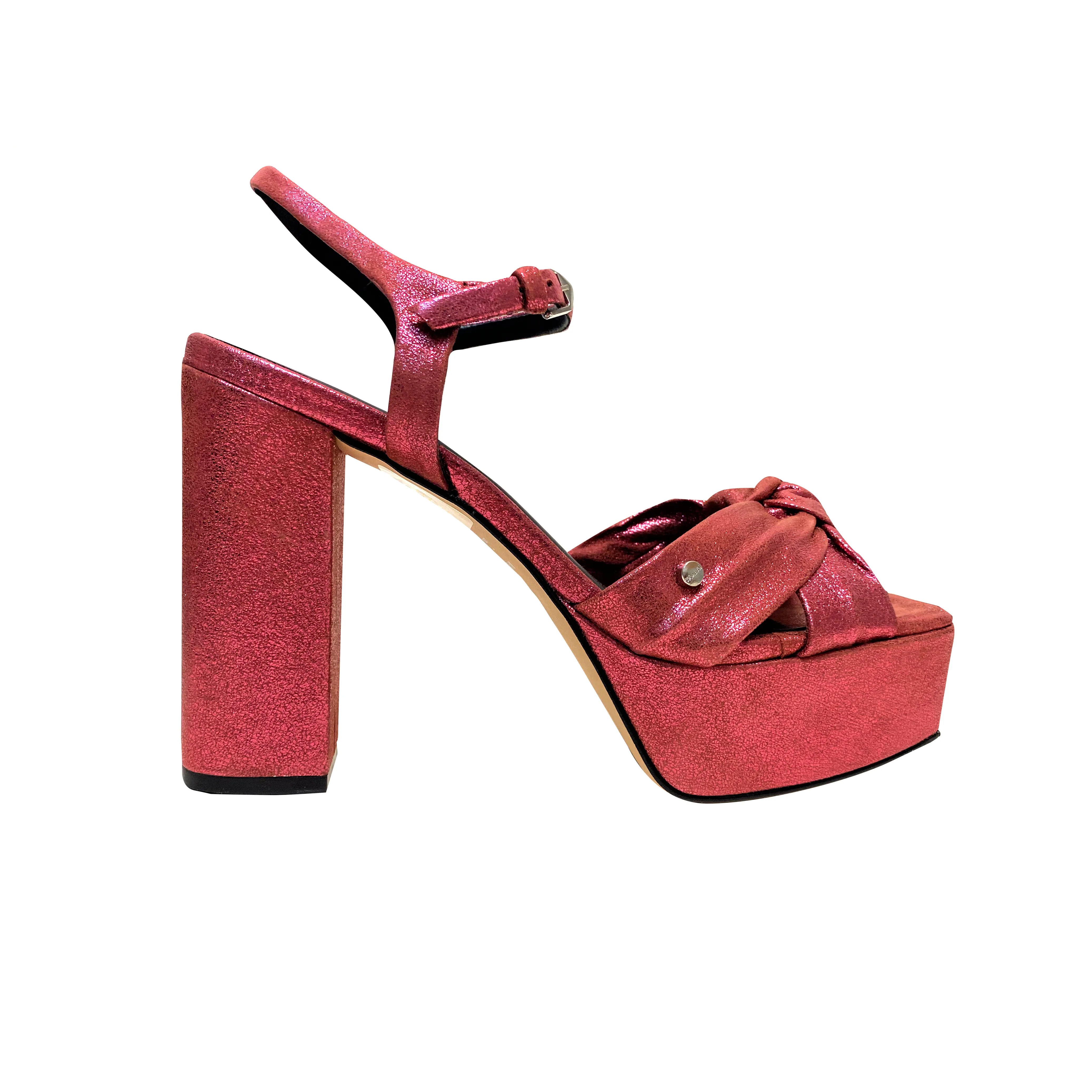 Naomi High Heels Sandals - Metallic Cherry