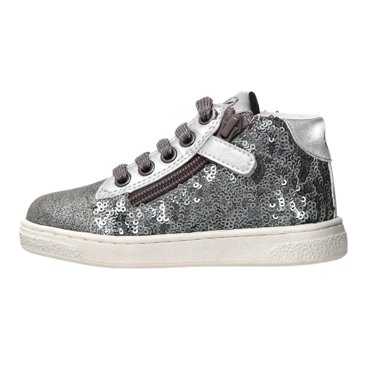 Naturino Girl's (Sizes 27-32) Pinn High Zip Pewter Glitz/Star