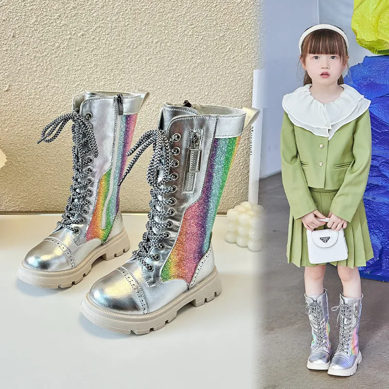 New Childrens Fashion Mid-calf Boots Soft Sole British Style