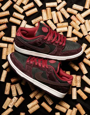 Nike SB 'Riot' Dunk Low Pro QS Skate Shoes - Mahogany/Dark Beetroot-Team Red-Sail