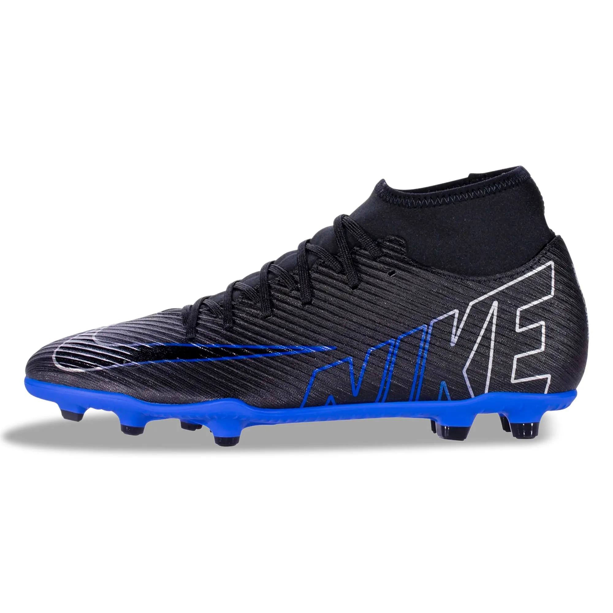 Nike Superfly 9 Club FG/MG Soccer Cleats (Black/Chrome-Hyper Royal)