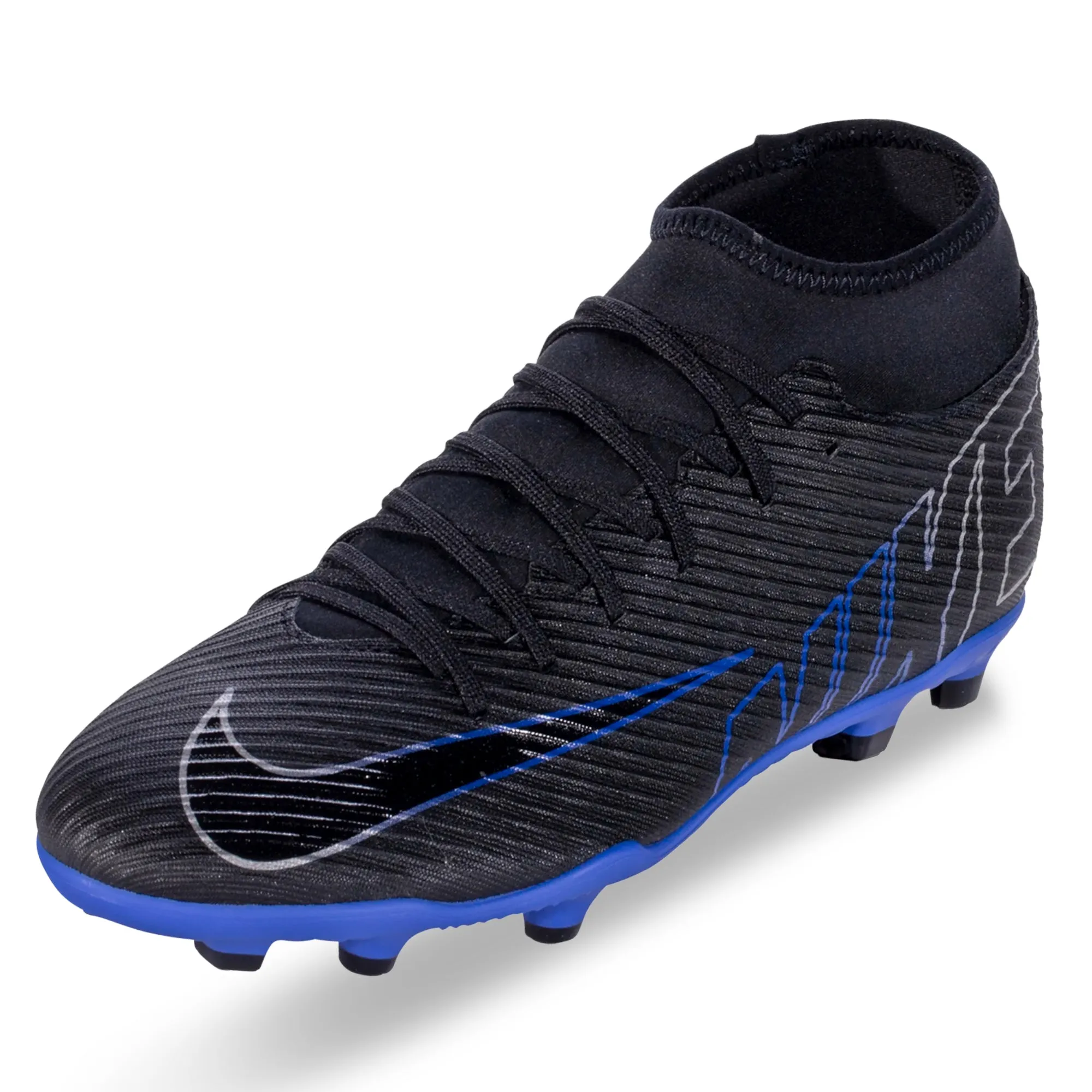 Nike Superfly 9 Club FG/MG Soccer Cleats (Black/Chrome-Hyper Royal)