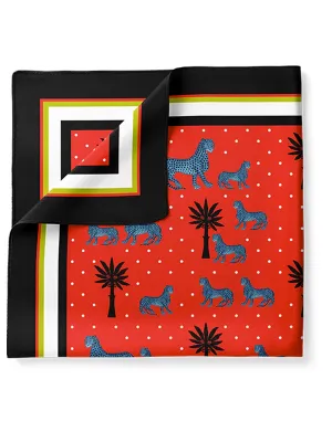 Ortigia Small Silk Square Scarf Red