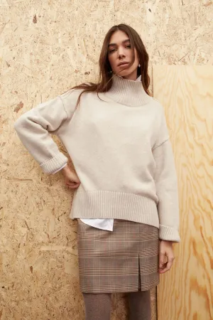 Oui Knit Jumper Light Beige/Melange