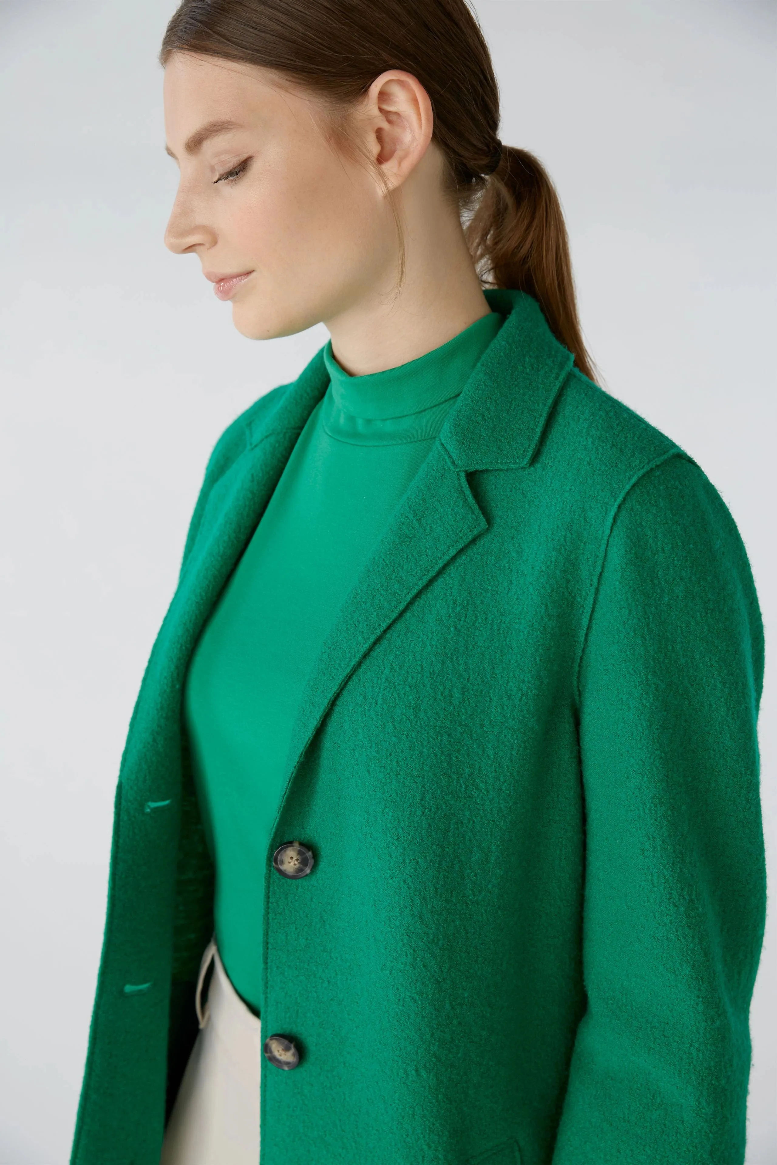 Oui Mayson Wool Coat Dark Green