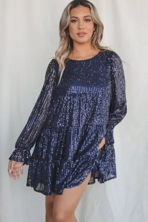 Party Girl Here Sequin Navy Dress