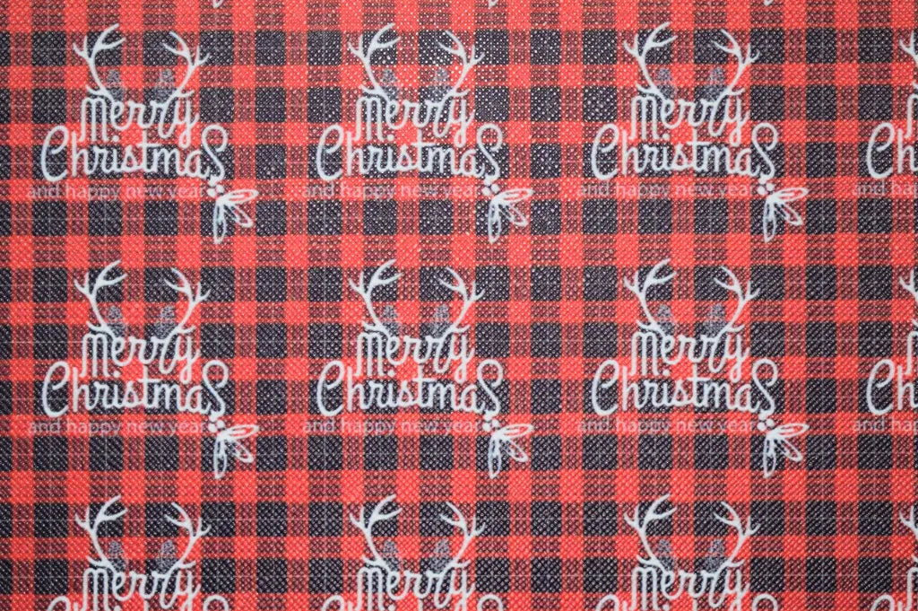 Plaid Merry Christas Faux Leather