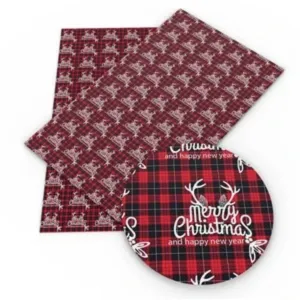 Plaid Merry Christas Faux Leather