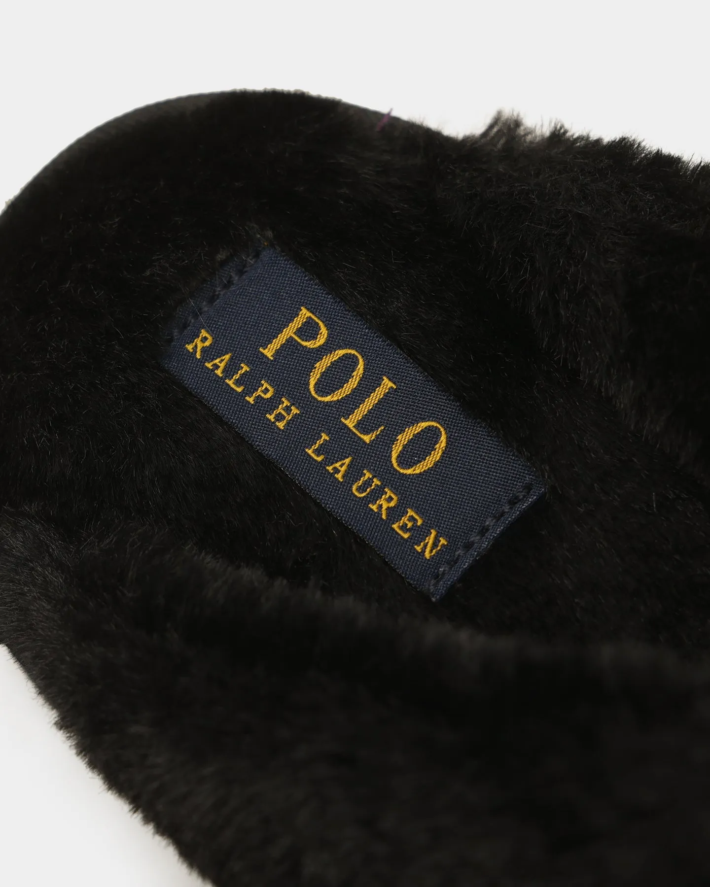 Polo Ralph Lauren Women's Kayleigh Scuff Bear Slipper Black Suede