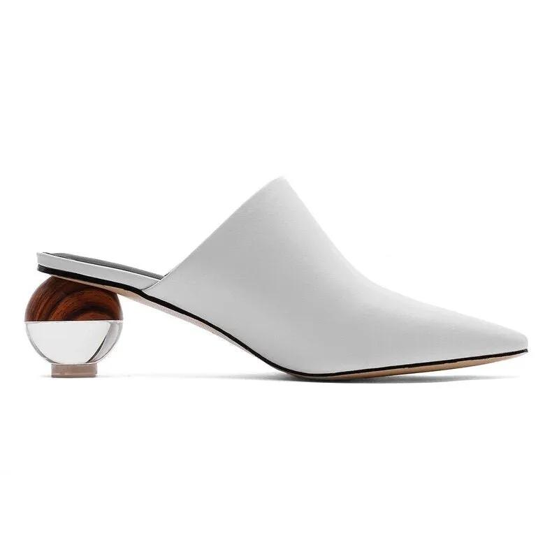 Pre Order:  Spherical Heel Pointed Shoes