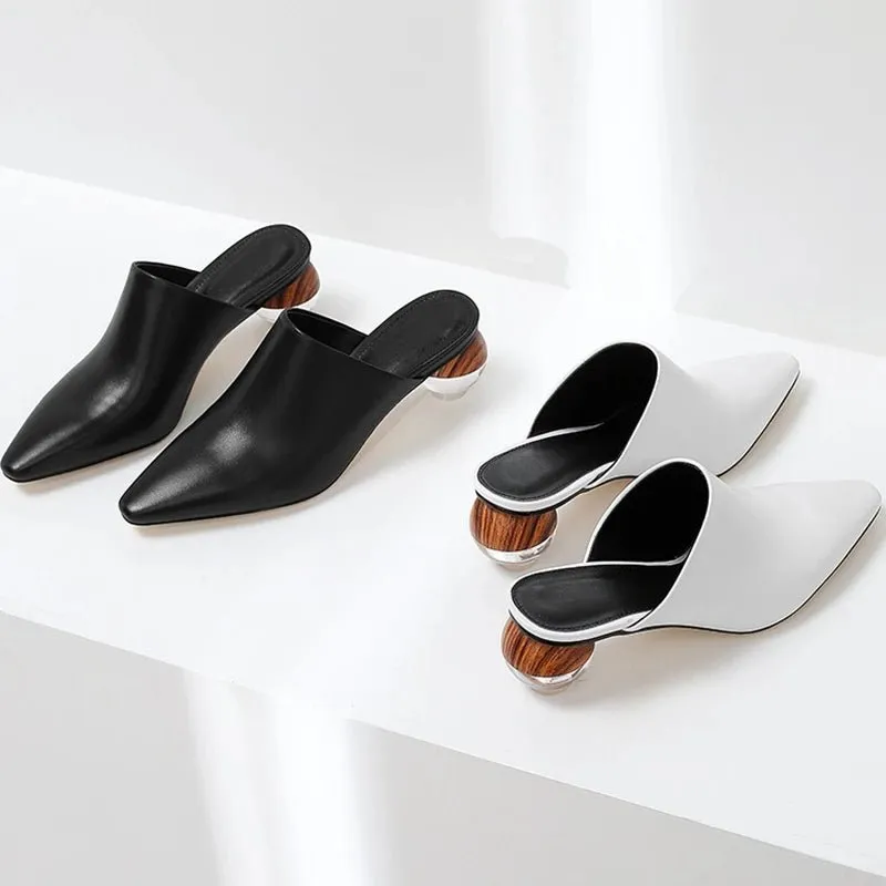 Pre Order:  Spherical Heel Pointed Shoes