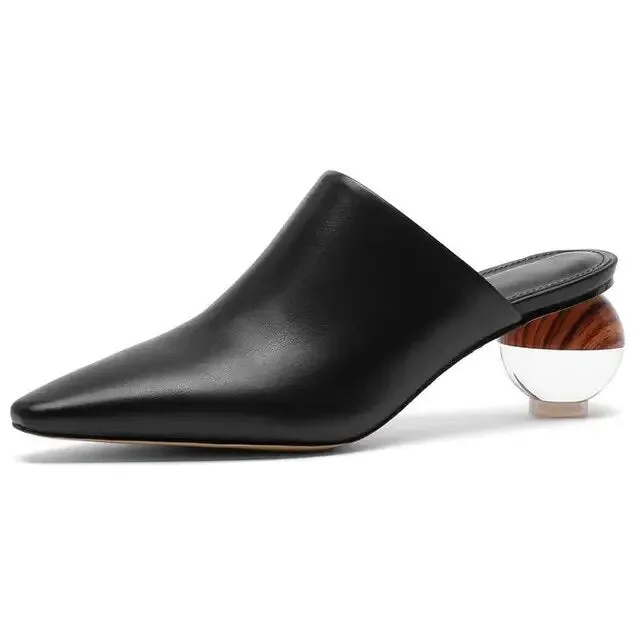 Pre Order:  Spherical Heel Pointed Shoes