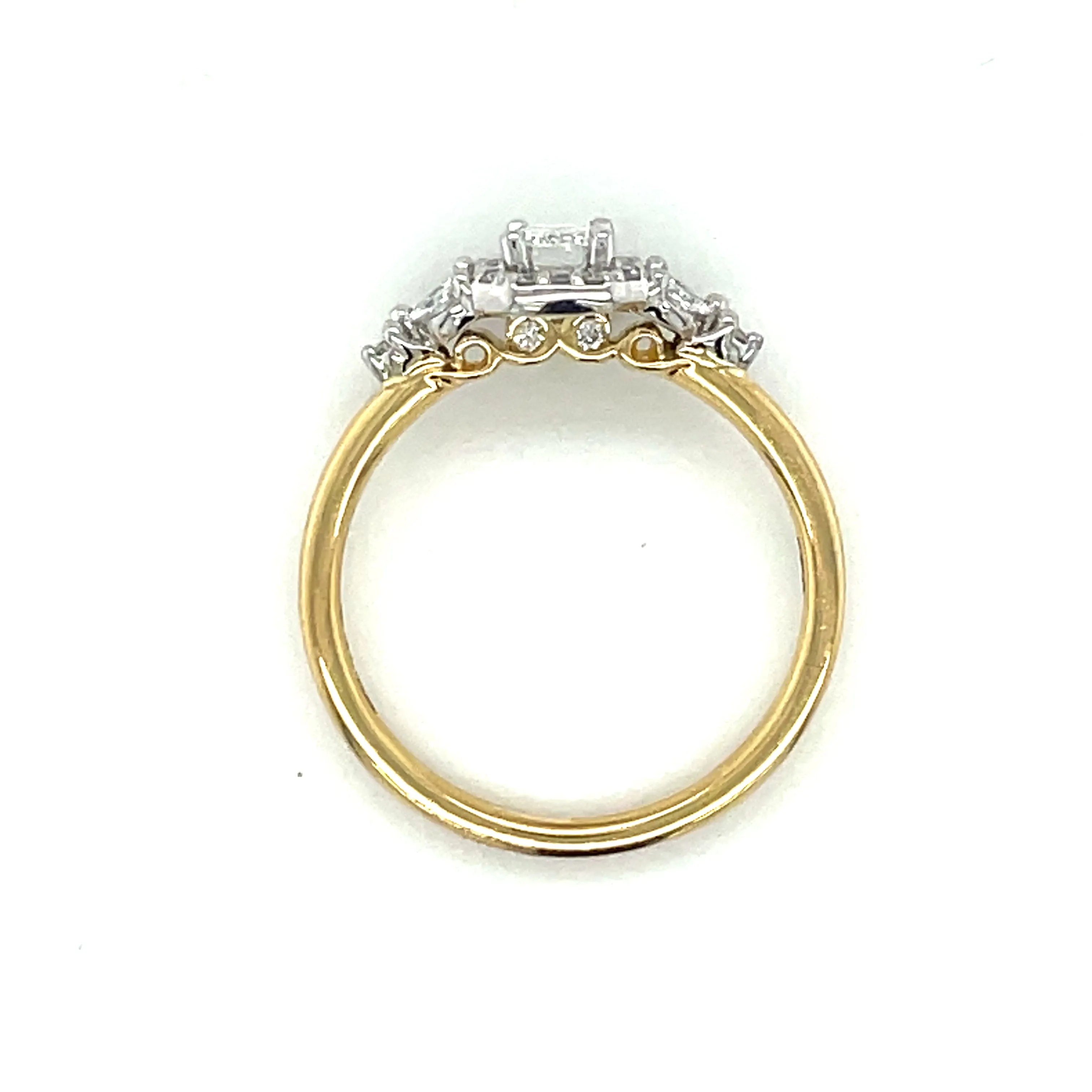 Quinn - 18ct Yellow Gold 0.54ct Emerald Cut Halo Earth Grown Diamond Engagement Ring