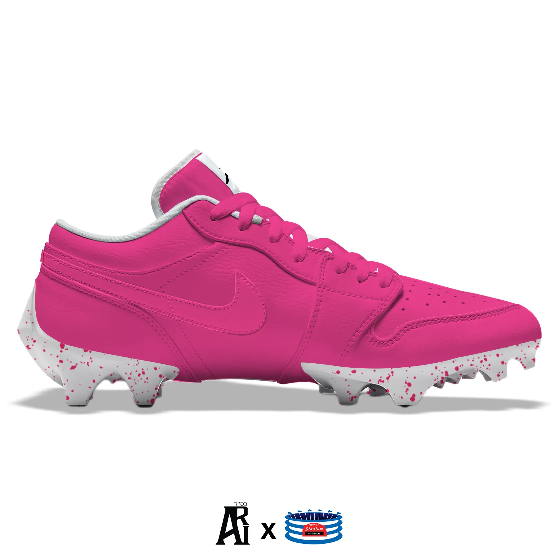 "Pink Color Rush” Jordan 1 Vapor Edge Low Cleats