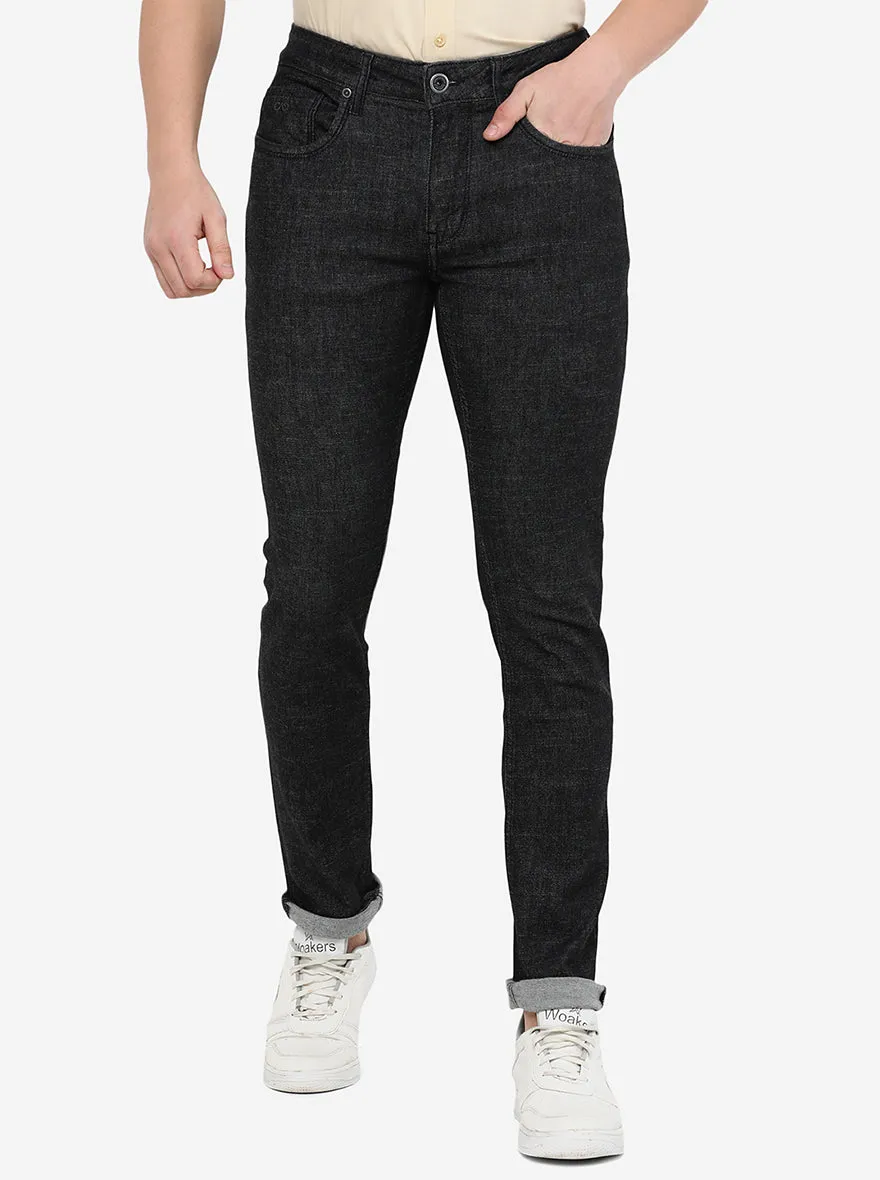 Raw Black Washed Slim Fit Jeans | JadeBlue