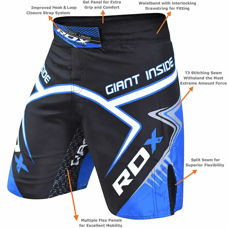 RDX R7 MMA Fight Shorts Black/Blue