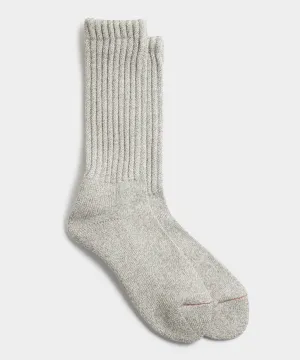 Rototo Loose PIle Crew Sock in Grey