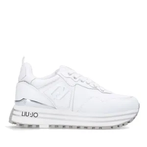 Scarpe Donna LIU JO Sneakers Platform Maxi Wonder 01 in Pelle Bianca