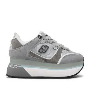 Scarpe Donna LIU JO Sneakers Super Platform in Suede e Nylon colore Grey