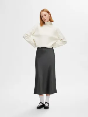 Selected Femme Lena High Waist Midi Skirt Volcanic Ash