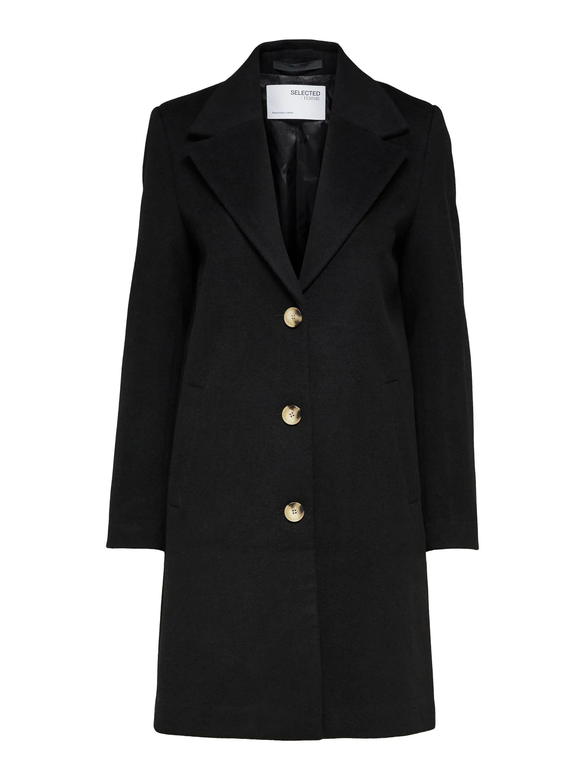 Selected Femme Sasja Wool Coat Black