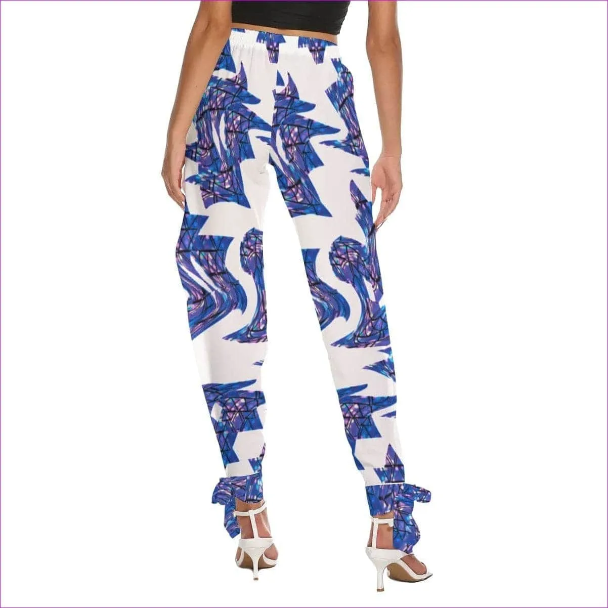 Skewed Women's Side Seam Cutout Pants With Bottom Strap