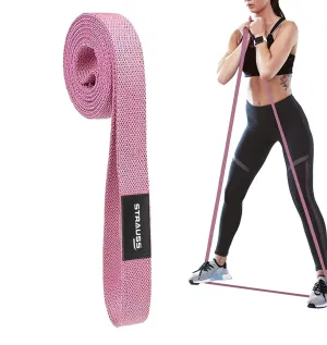 Strauss Fabric Resistance Bands | Resistance Loop Bands for Exercise, and Workout | Ideal for Stretching, Chin Ups, Physical Therapy & Home Exercise for Men & Women (Pink)