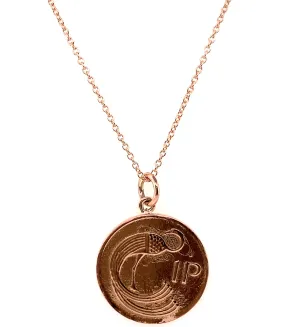 Tadgh Óg Solid 9ct Rose Gold 1p Irish Coin Pendant