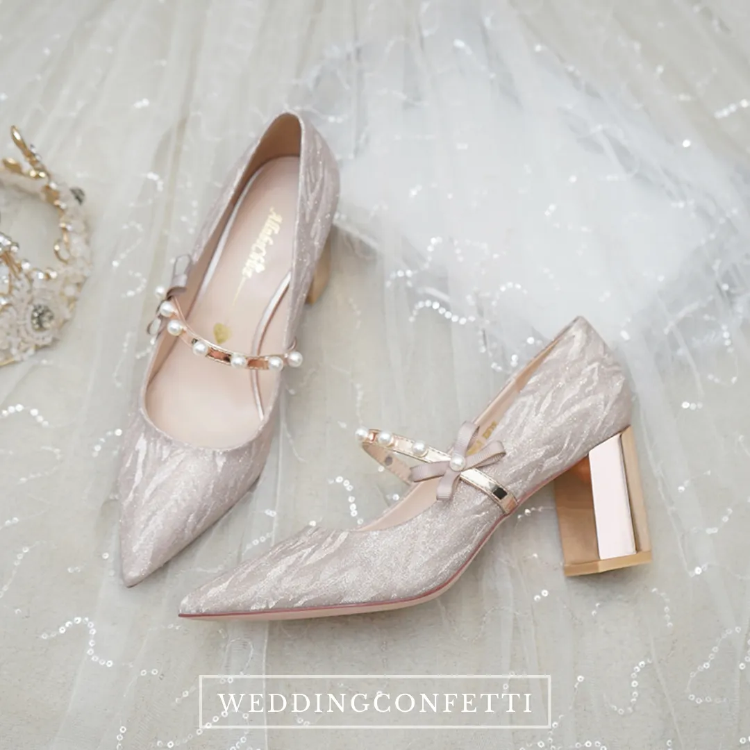 The Hiryu Wedding Bridal Champagne Gold/Silver Heels