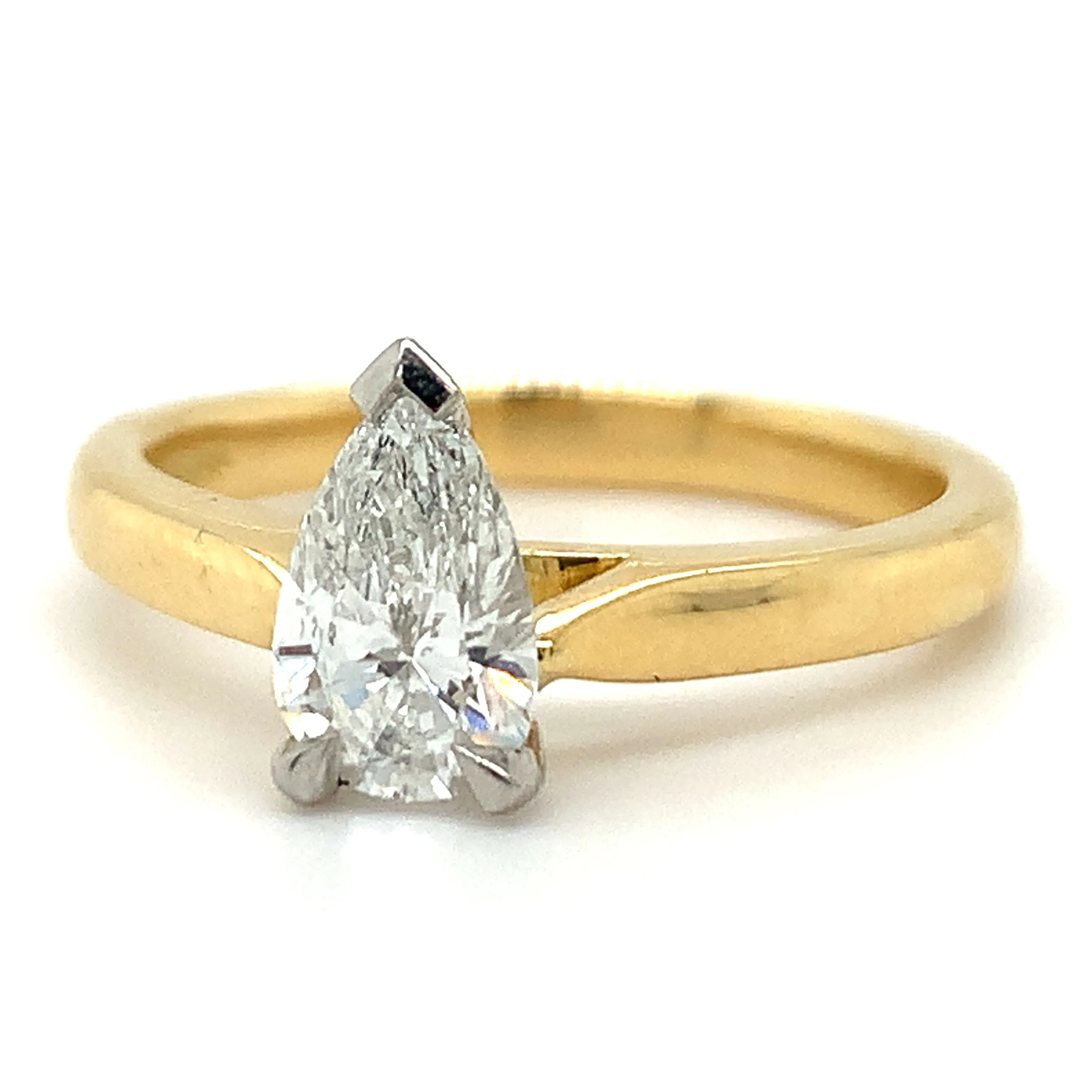 Veronica - 18ct Yellow Gold 0.70ct Laboratory Grown Pear Solitaire Diamond Engagement Ring