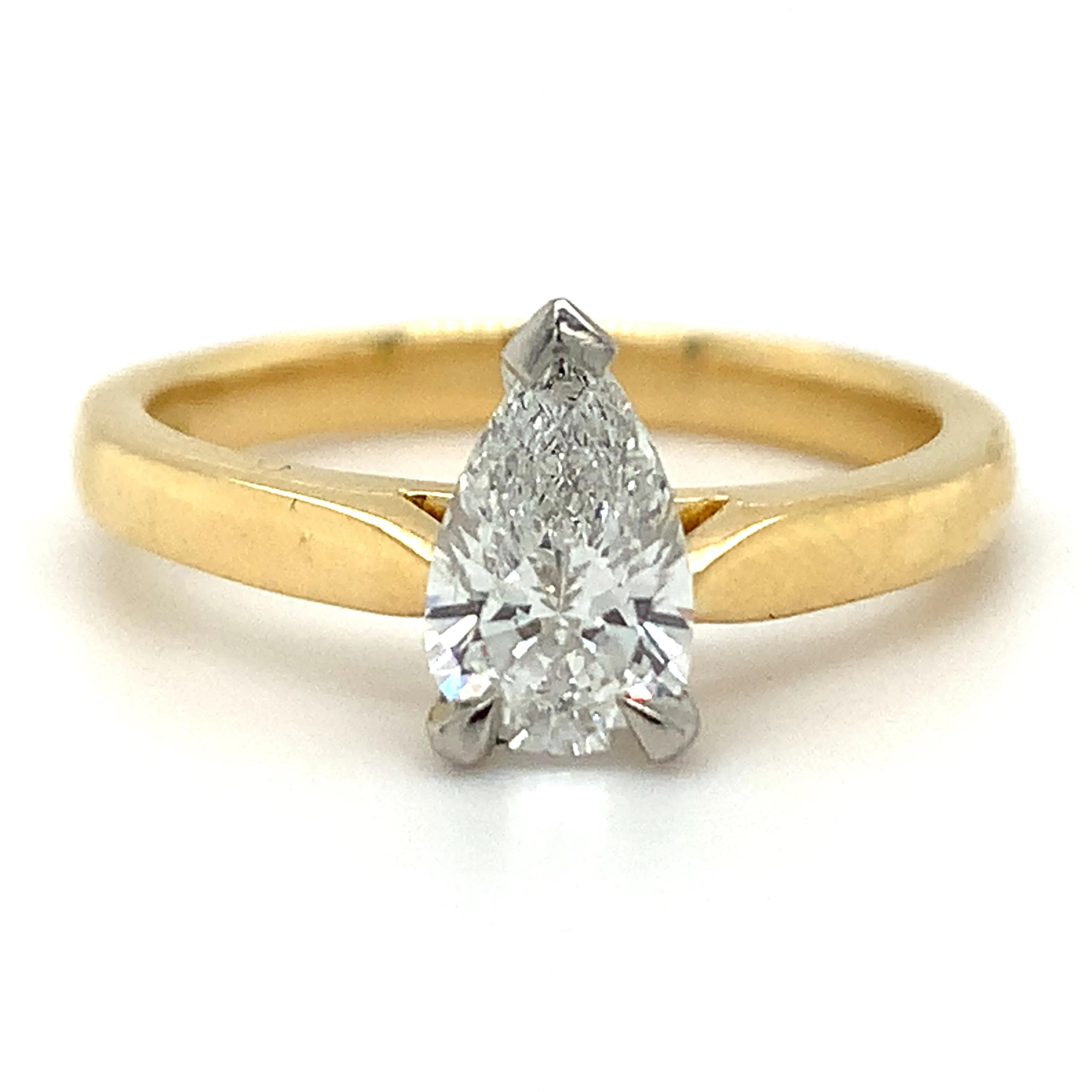 Veronica - 18ct Yellow Gold 0.70ct Laboratory Grown Pear Solitaire Diamond Engagement Ring