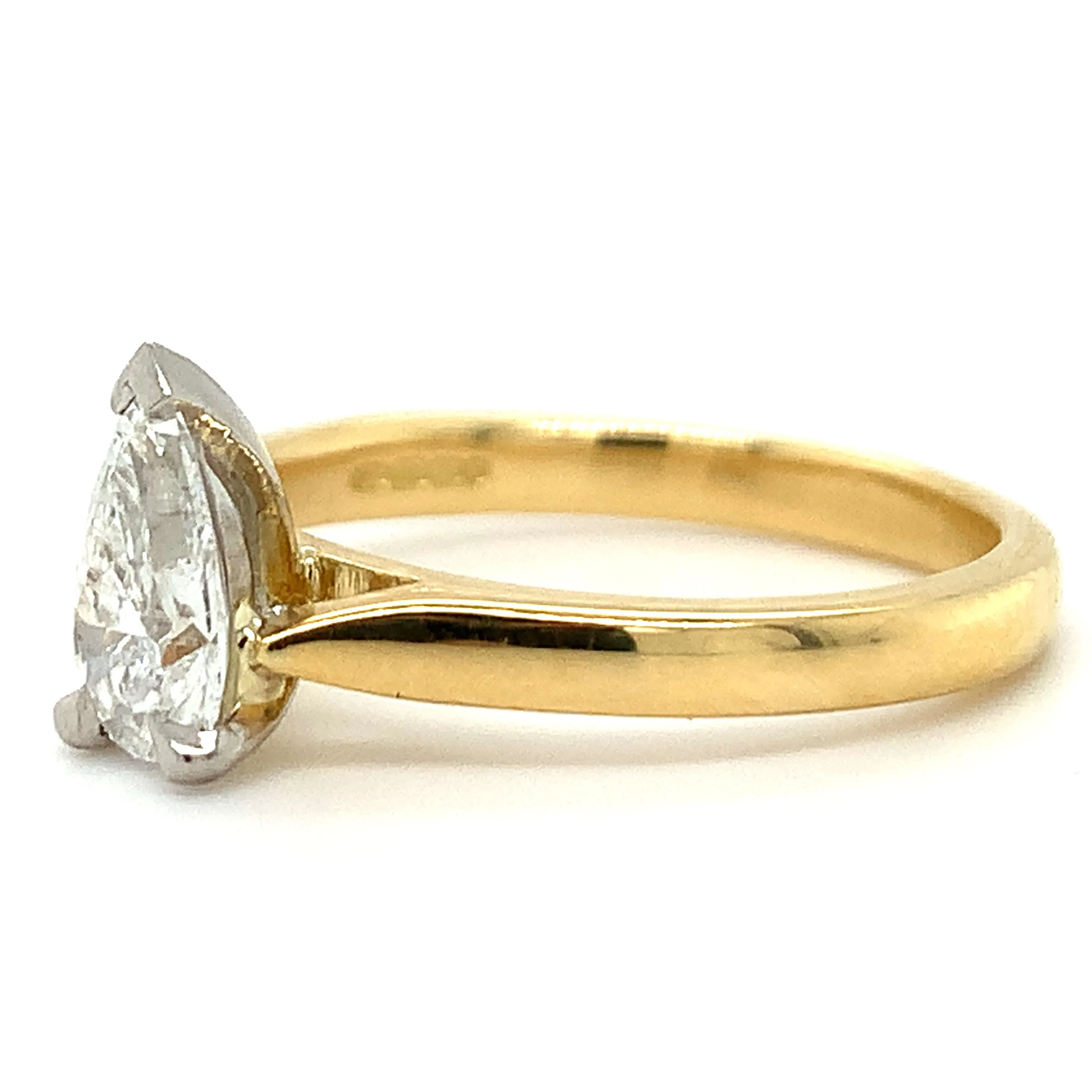 Veronica - 18ct Yellow Gold 0.70ct Laboratory Grown Pear Solitaire Diamond Engagement Ring