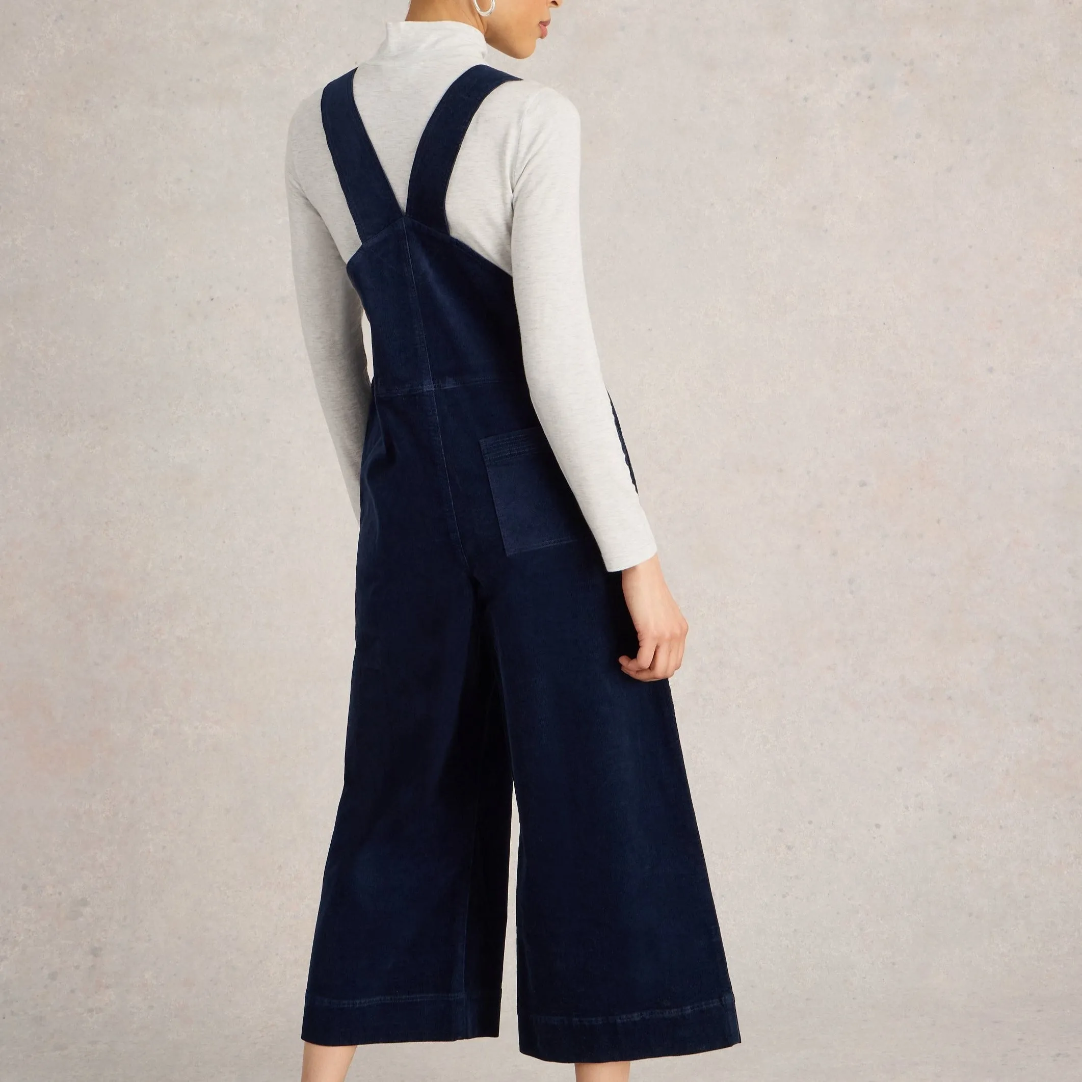 Viola Cord Dungarees - Dark Navy