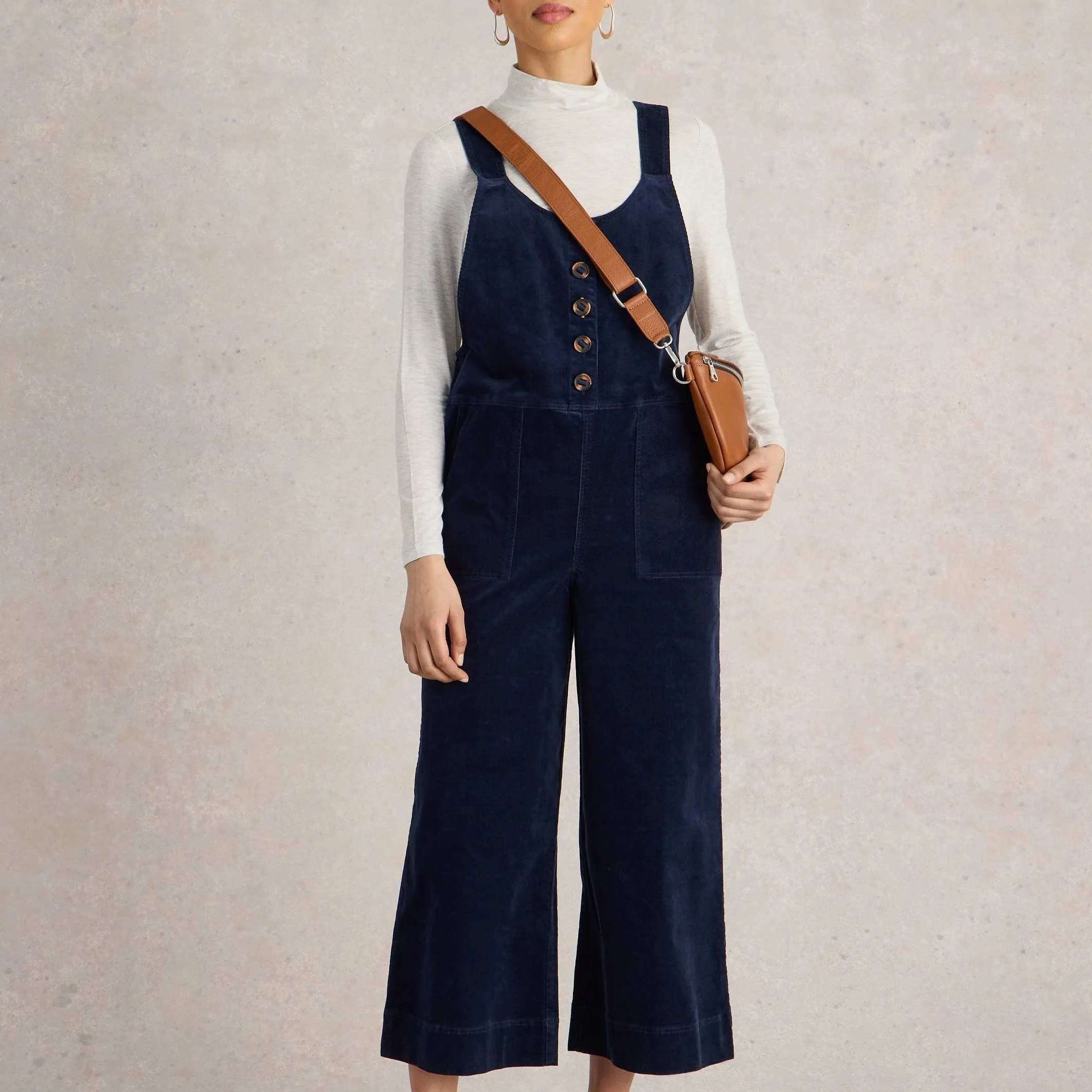 Viola Cord Dungarees - Dark Navy