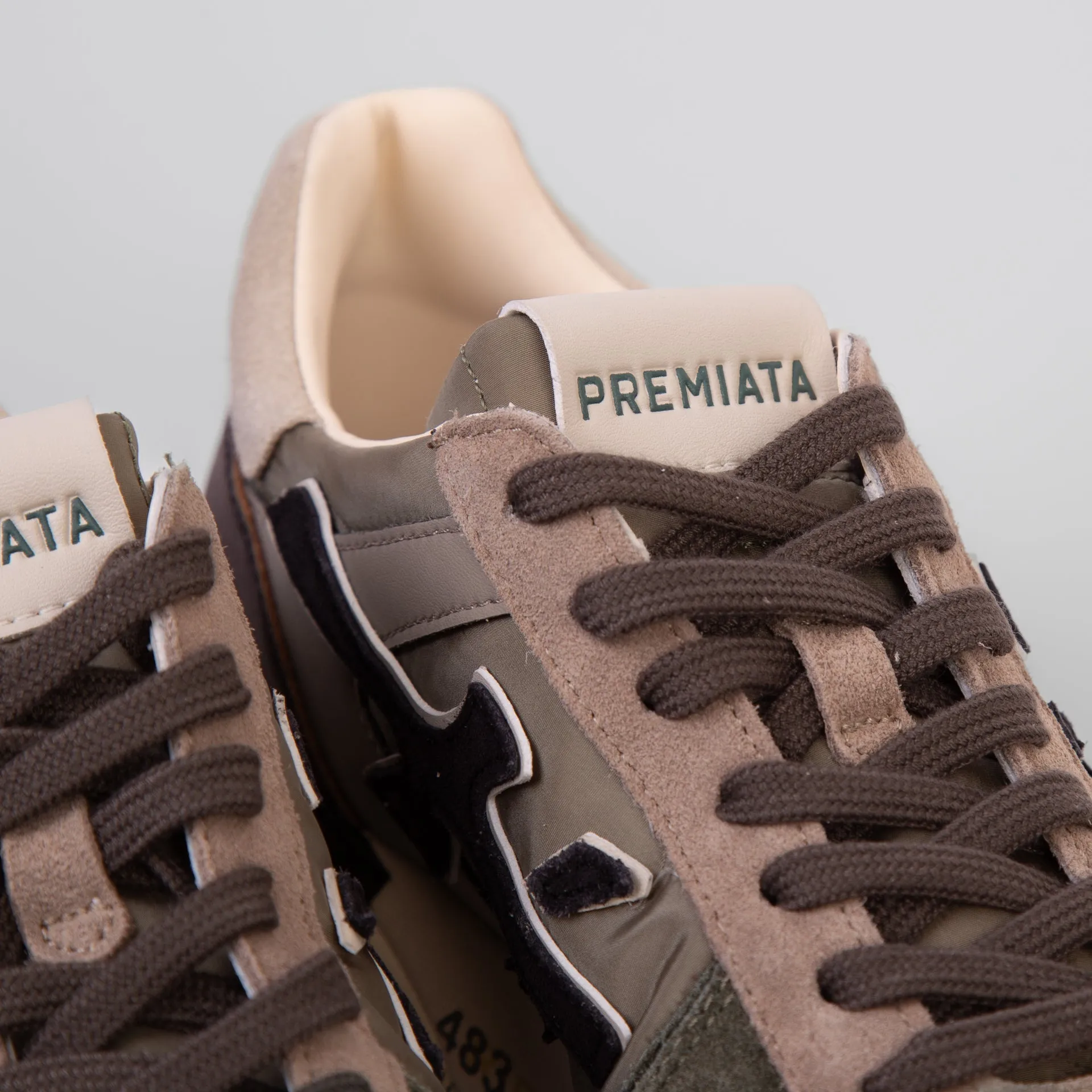 WHITE PREMIATA SNEAKERS MICK 6870 GREEN