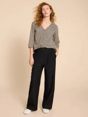 White Stuff Belle Wide Leg Trouser Pure Black