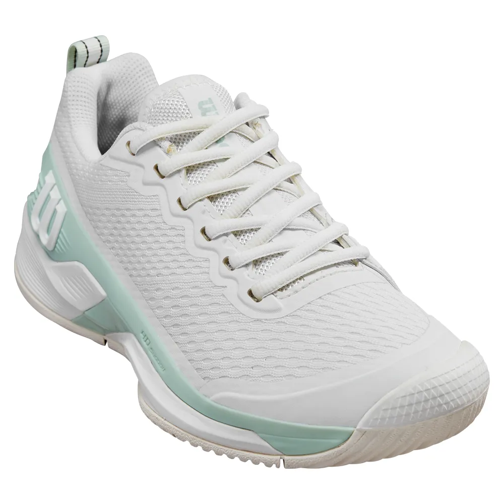 Wilson Rush Pro 4.5 All Court Tennis Shoes (Ladies) - White/Surf Spray/Tofu