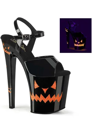 XTREME-809JOL [Black Patent/Neon Orange] | PLATFORM HEELS [PREORDER]