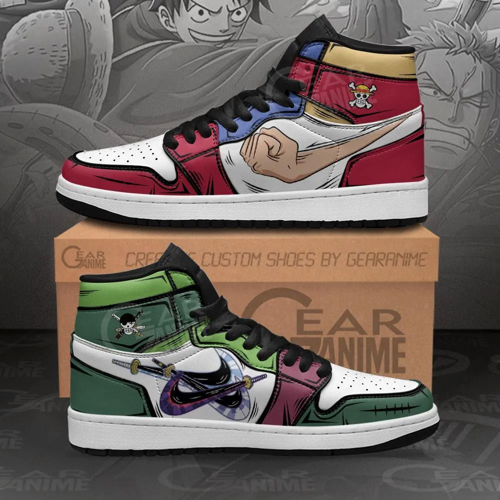 Zoro and Luffy Sneakers Custom OP Anime Shoes